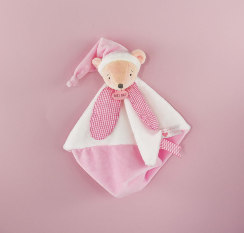  - layette - plat ours blanc rose 25 cm 